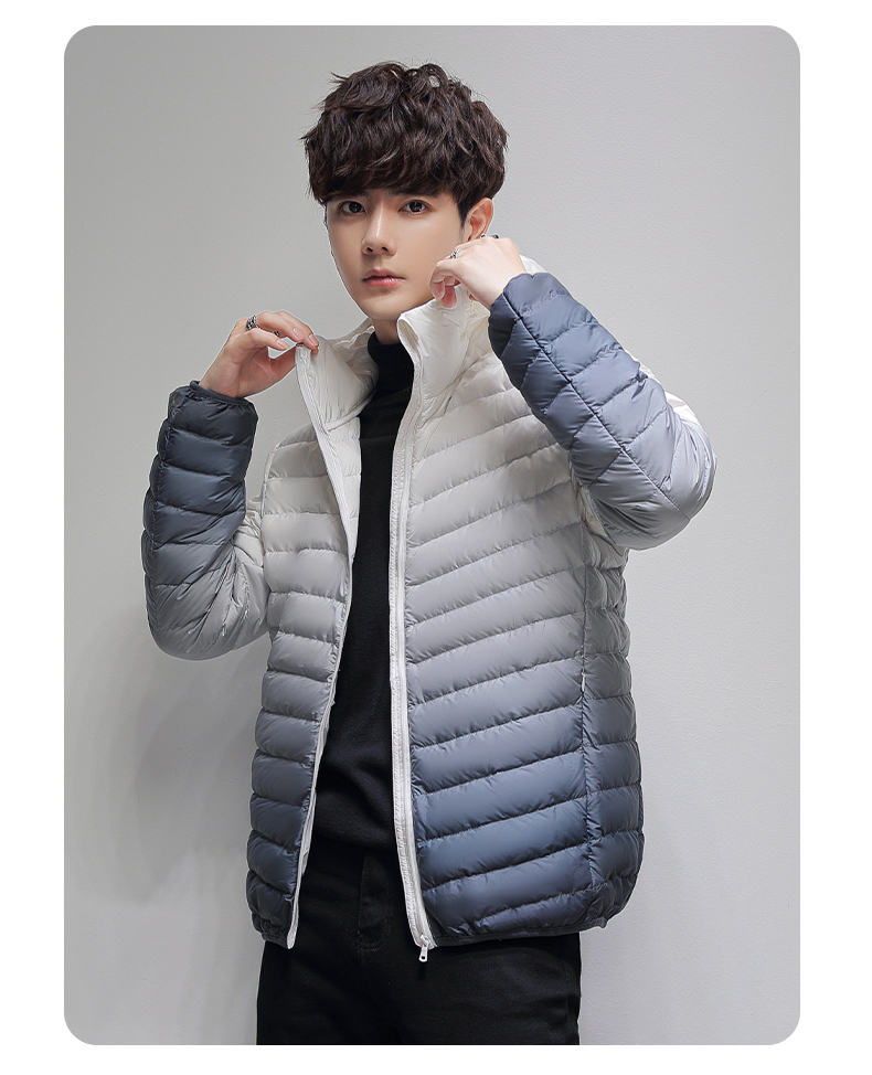 Personalized gradient hooded down jacket KN2-82207