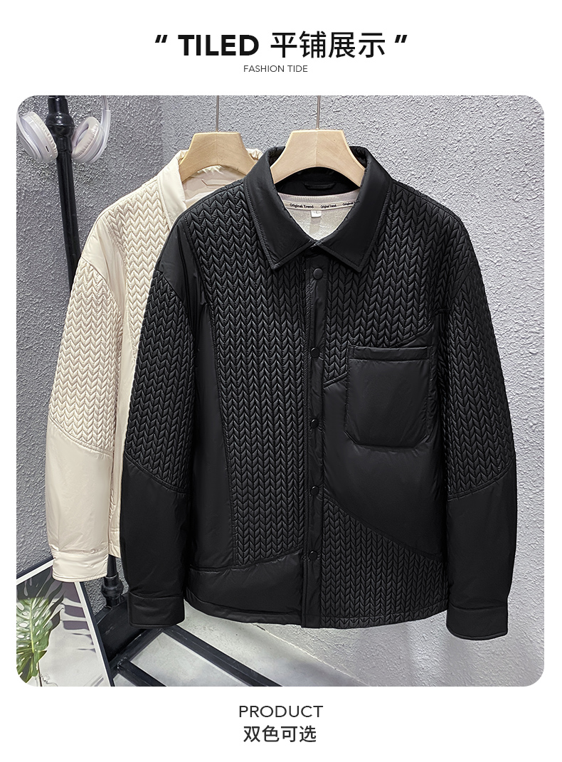 New style lapel solid color down jacket KN2-YR091