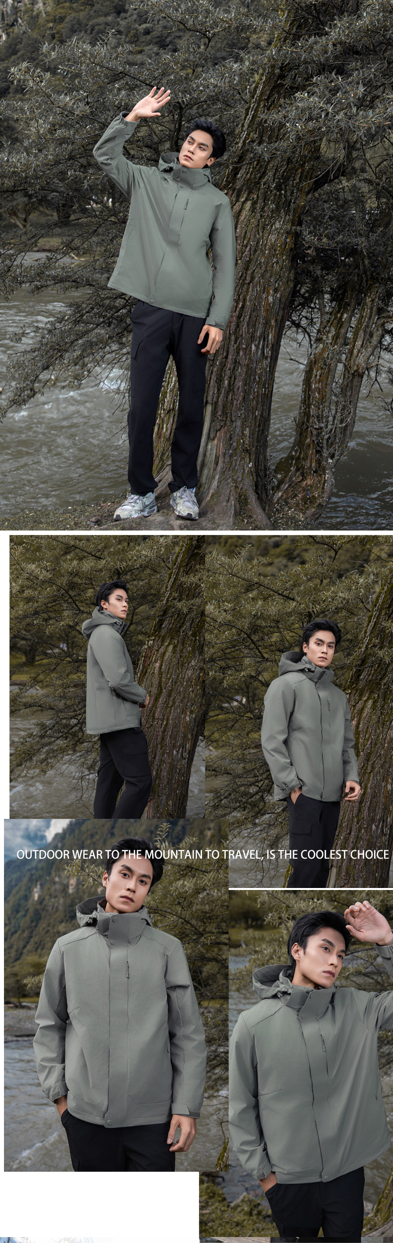 Outdoor warm fleece liner three-in-one jacket for men KG2-5520