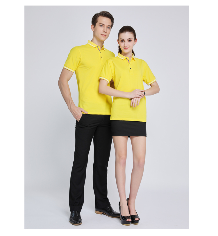 210g ice silk cotton thread solid color short sleeve POLO shirt for men and women GJ2-968