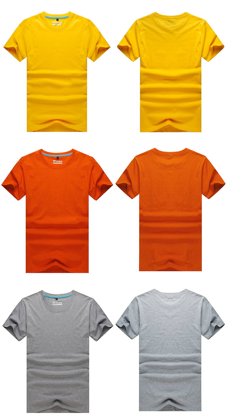 190g combed cotton plain weave round neck short-sleeved T-shirt for adults/children L04-W001