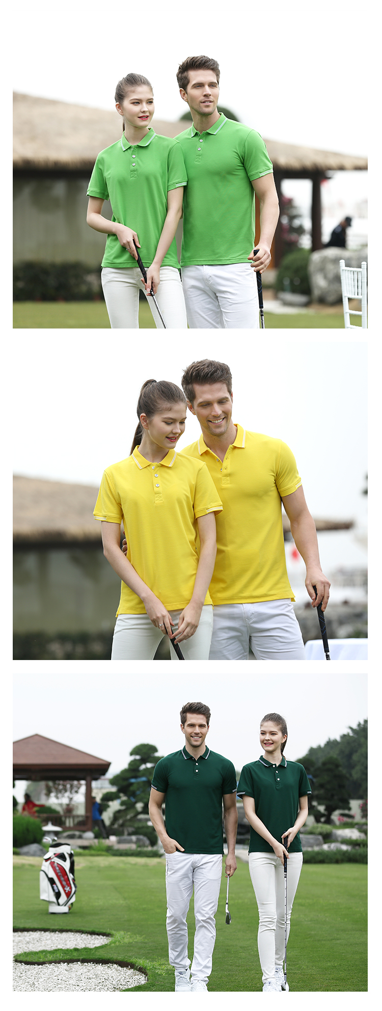 190g cupro-ammonia fiber inter-color lapel short-sleeved POLO shirt universal style C01-8917