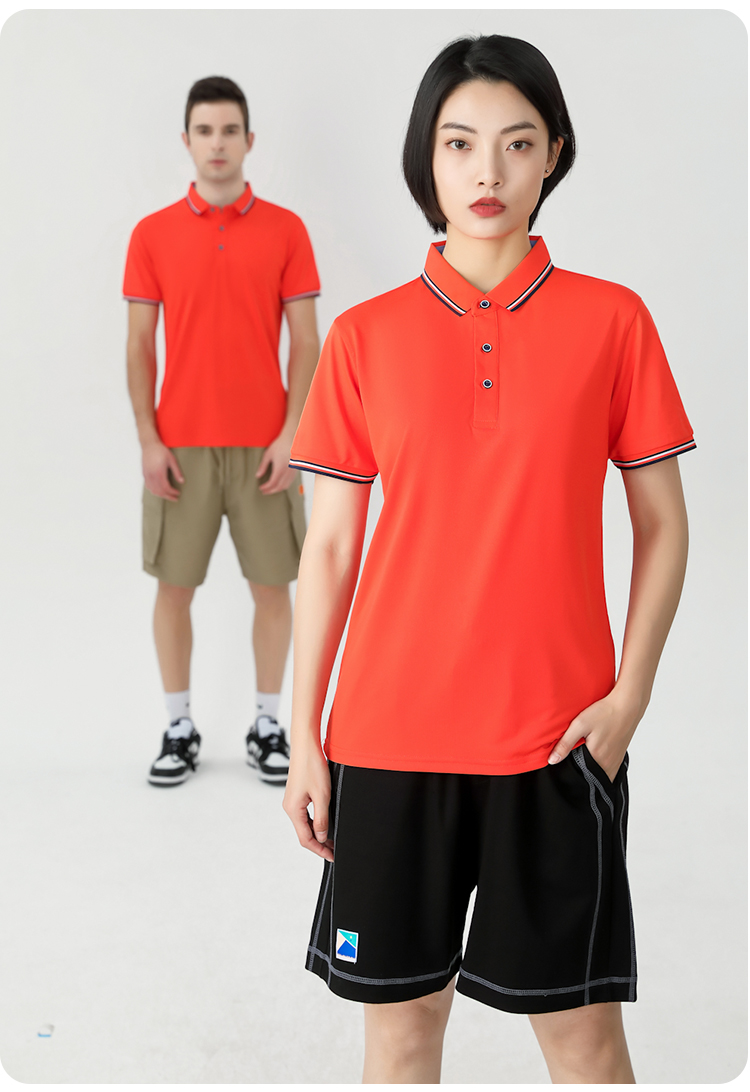 200g ice silk solid color lapel short sleeve POLO shirt universal style YZ01-2100