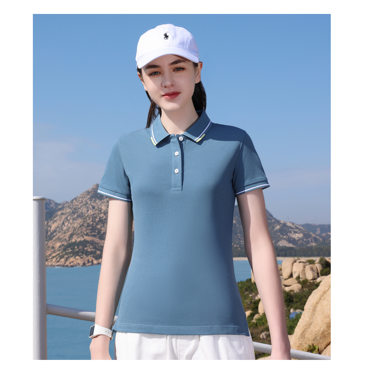 195g 26 count Fuji cotton pique lapel short sleeve POLO shirt universal GJ19-308