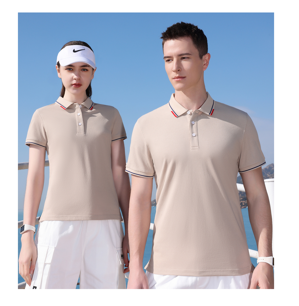 195g 26 count Fuji cotton pique lapel short sleeve POLO shirt universal GJ19-308