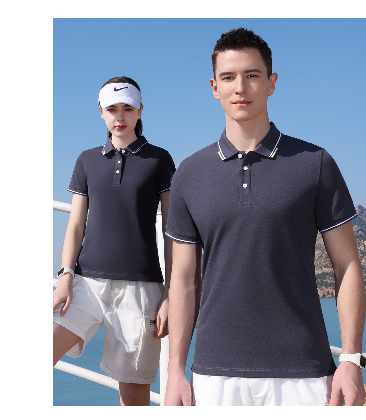 195g 26 count Fuji cotton pique lapel short sleeve POLO shirt universal GJ19-308