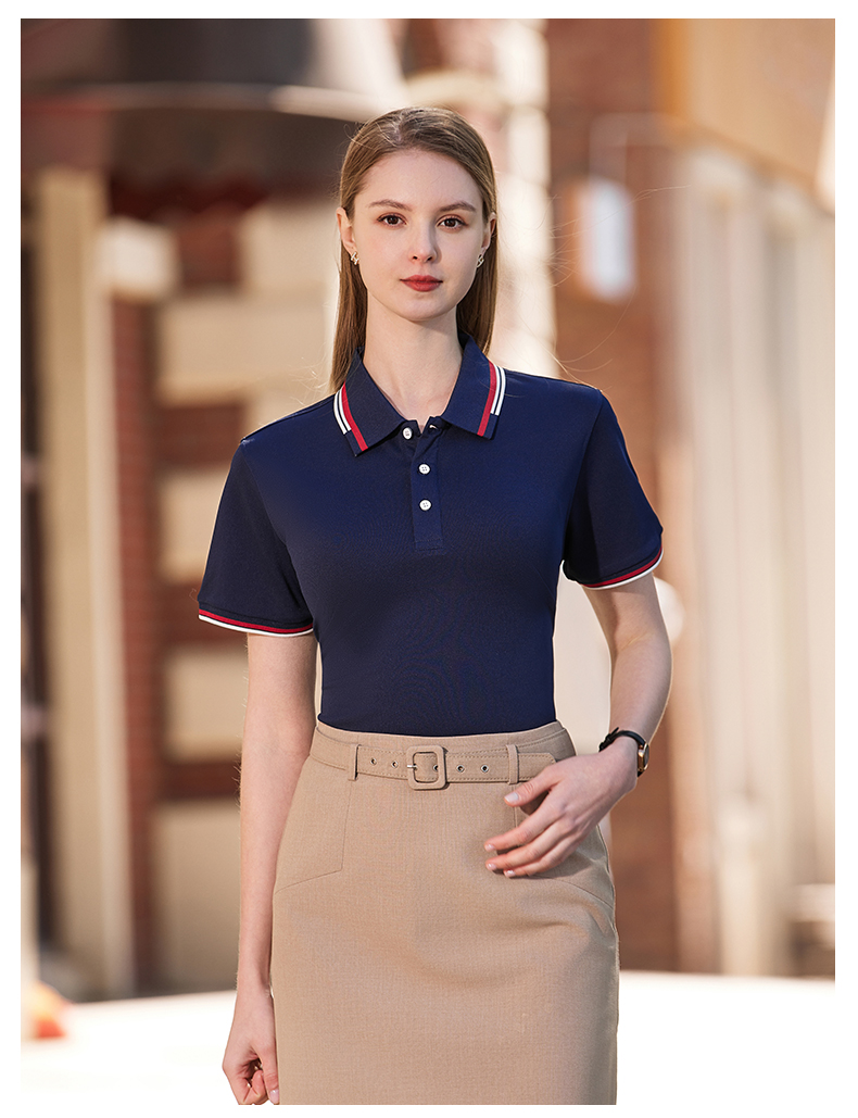 Breathable anti-wrinkle ice silk anti-cotton lapel POLO shirt H17-193