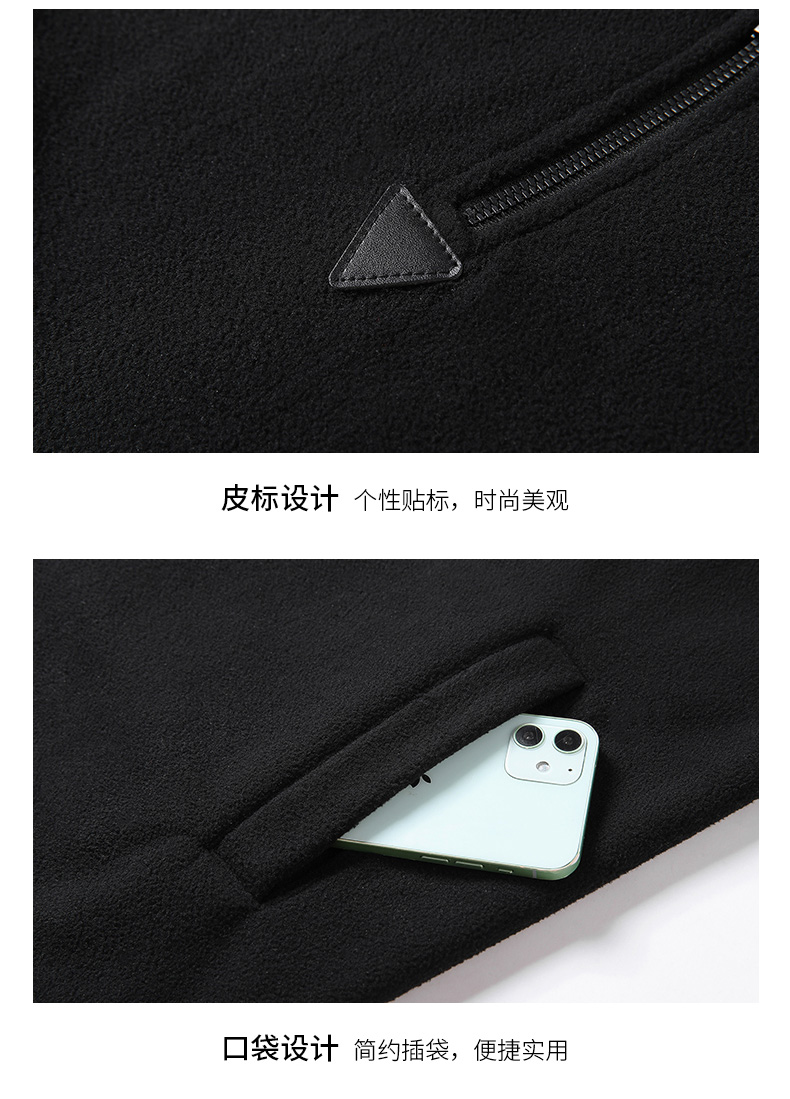 Autumn and winter solid color stand collar zipper sweatshirt KW-2317