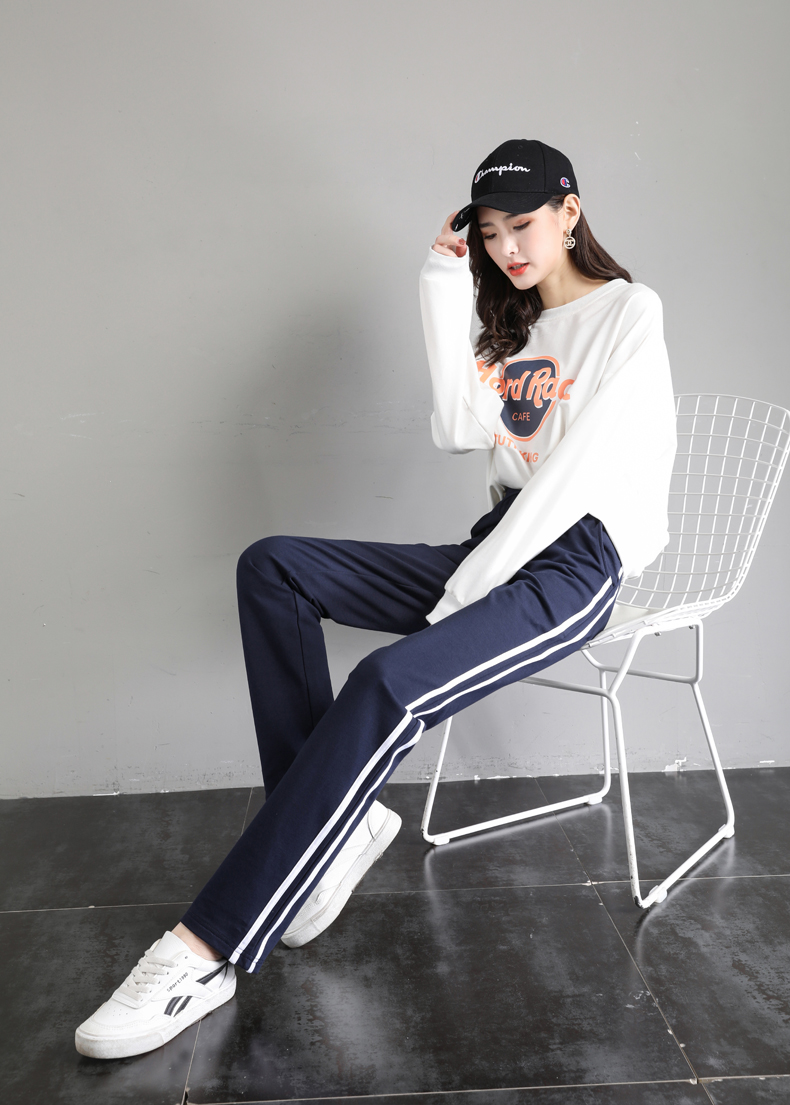 Autumn and winter elastic casual drawstring straight pants for women G32-CR22