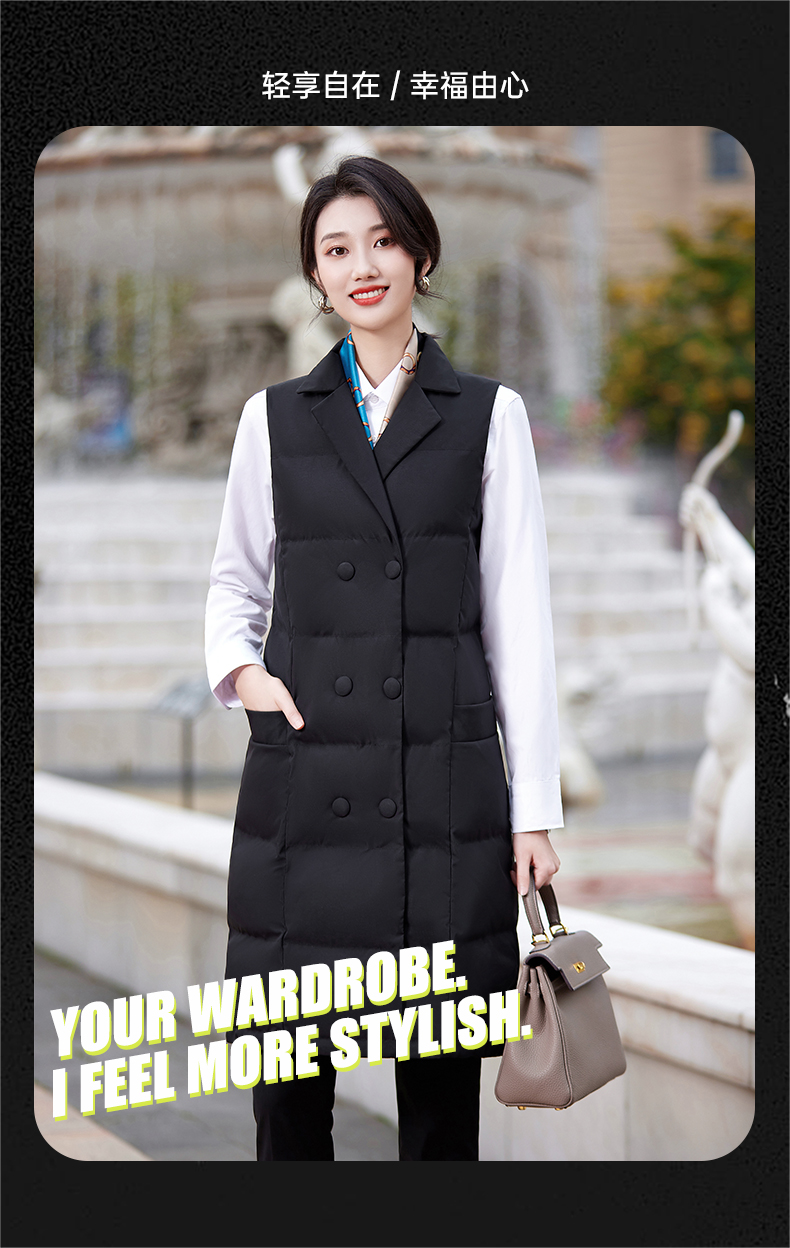 Autumn and winter business sleeveless mid-length cotton coat for women DY7-2322 for women