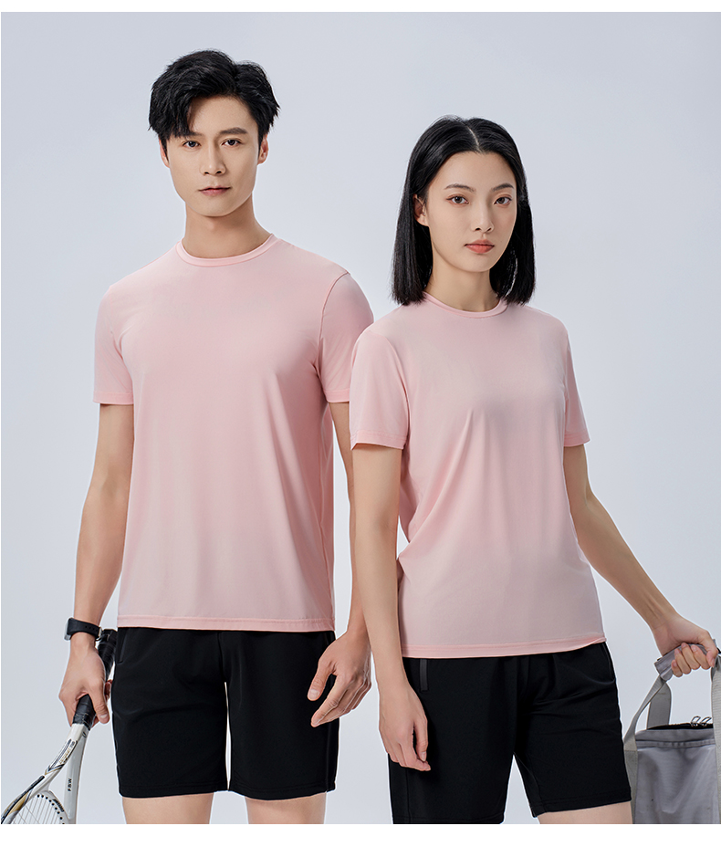 180g Zhengyang series sunscreen ice silk round neck short sleeves W07-586