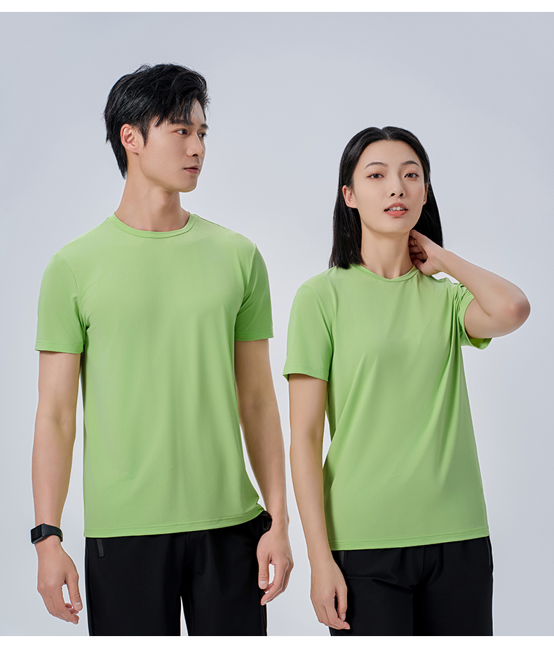 180g Zhengyang series sunscreen ice silk round neck short sleeves W07-586