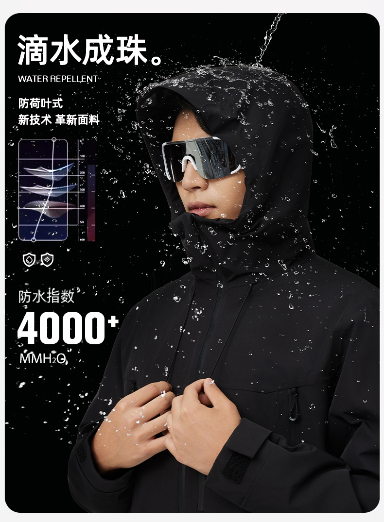 Outdoor windproof and waterproof silver fox fleece liner three-in-one jacket Z05-1888