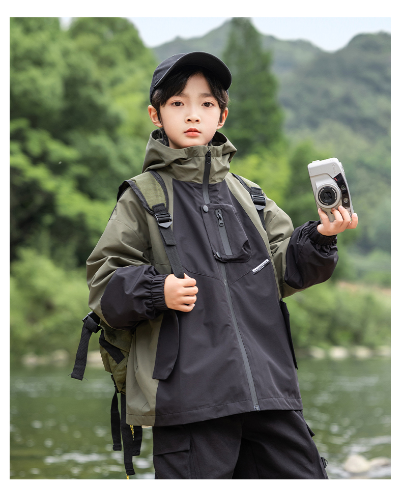 Outdoor polar fleece three-in-one jacket for children 220-BQ1543