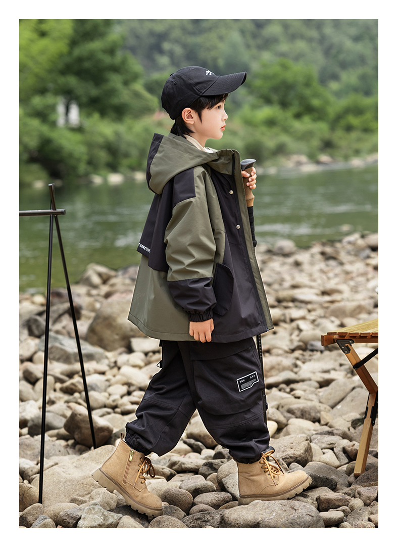 Outdoor polar fleece three-in-one jacket for children 220-BQ1543