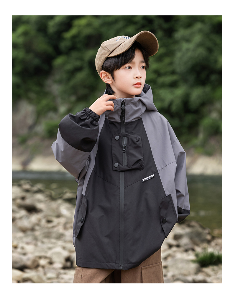 Outdoor polar fleece three-in-one jacket for children 220-BQ1543