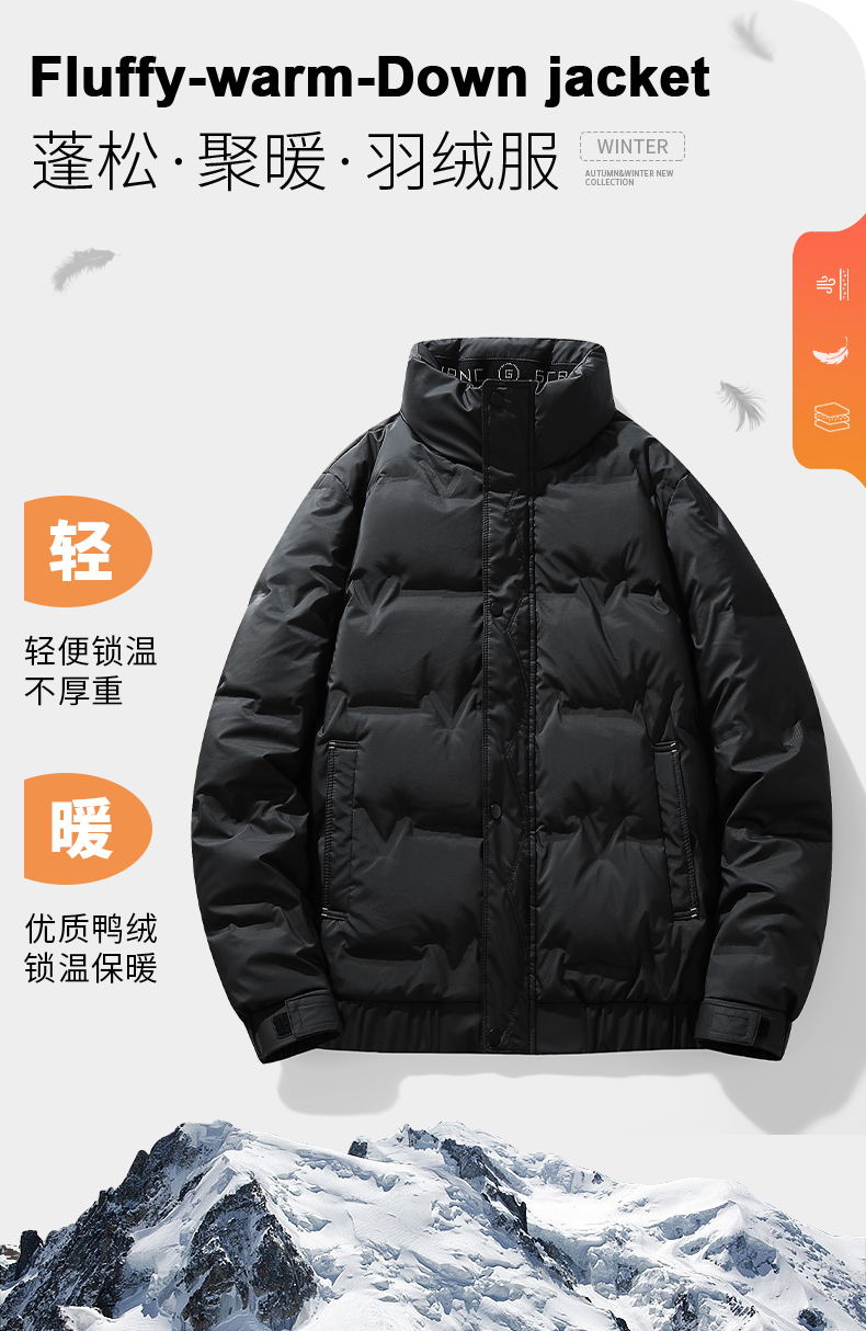 New style stand collar solid color down jacket KN2-D22