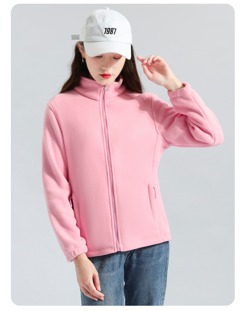 Pure color polar fleece warm fleece jacket for women KN1-901