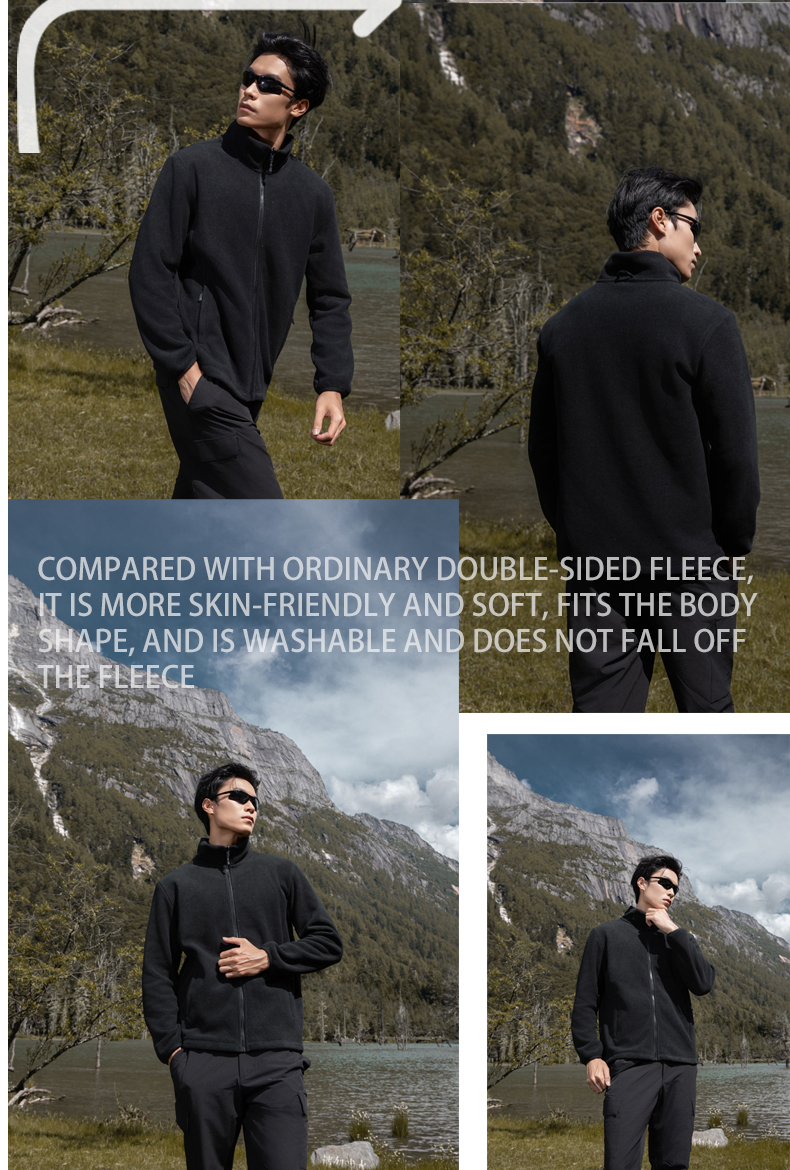 Fluffy warm fleece jacket for men KG2-5521