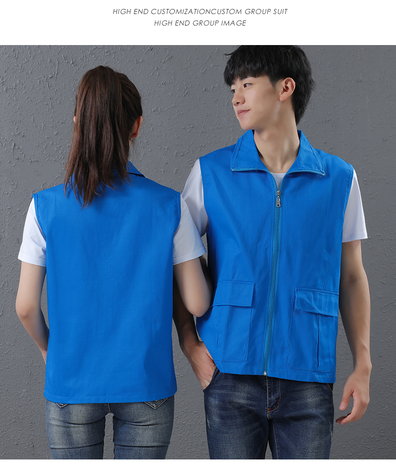 Folding Pocket Pure Cotton Lapel Vest Universal GJ14-207