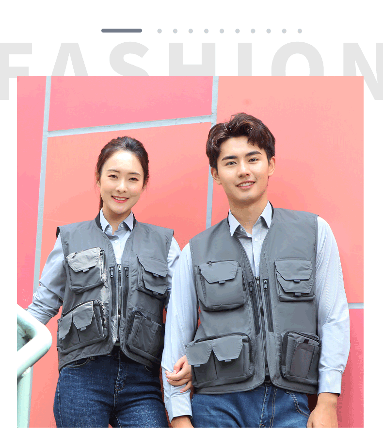 Back detachable multi-pocket vest universal style E01-3022