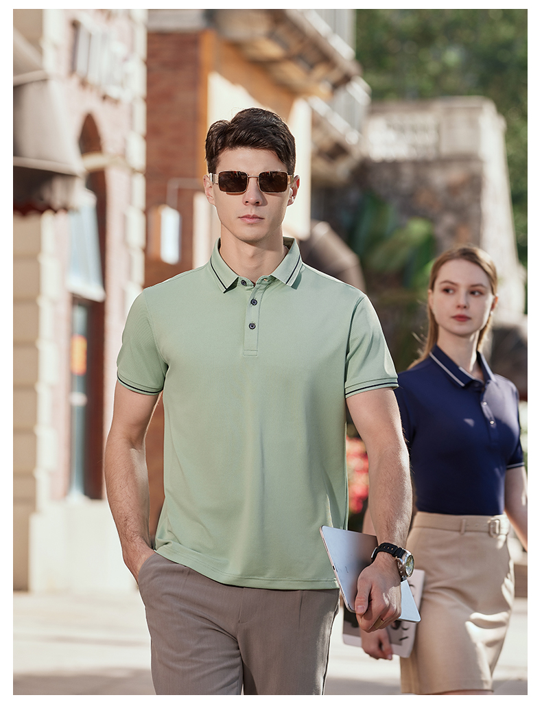 Breathable ice silk anti-cotton lapel POLO shirt H17-191