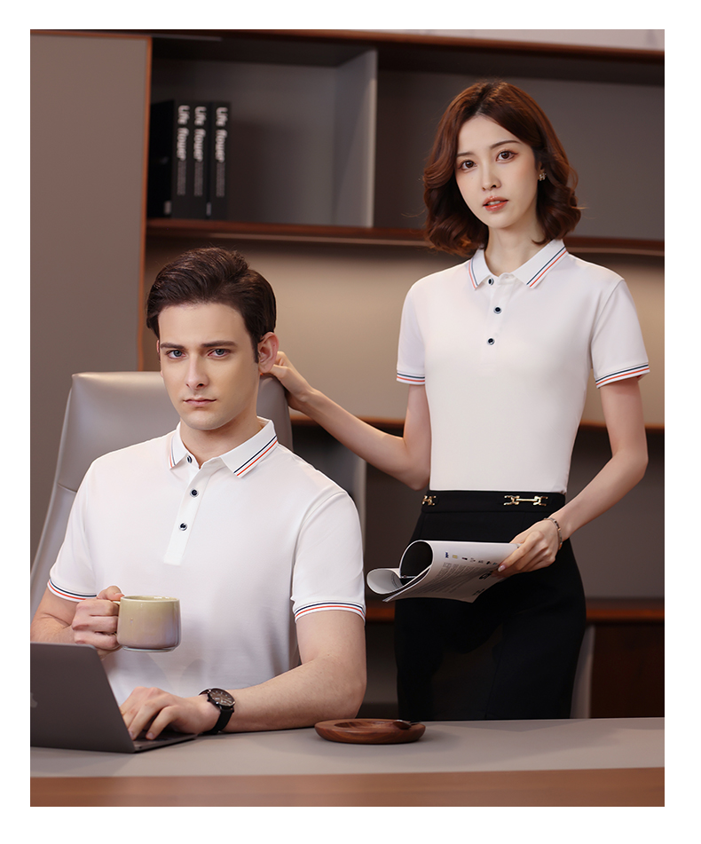 200g 40s silk cotton lapel series short-sleeved POLO shirt general style YZ03-H9959