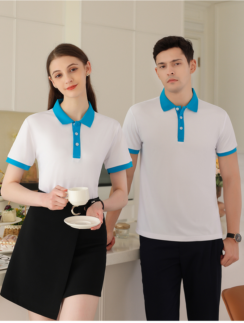 Double placket color matching lapel short-sleeved POLO shirt H09-89111