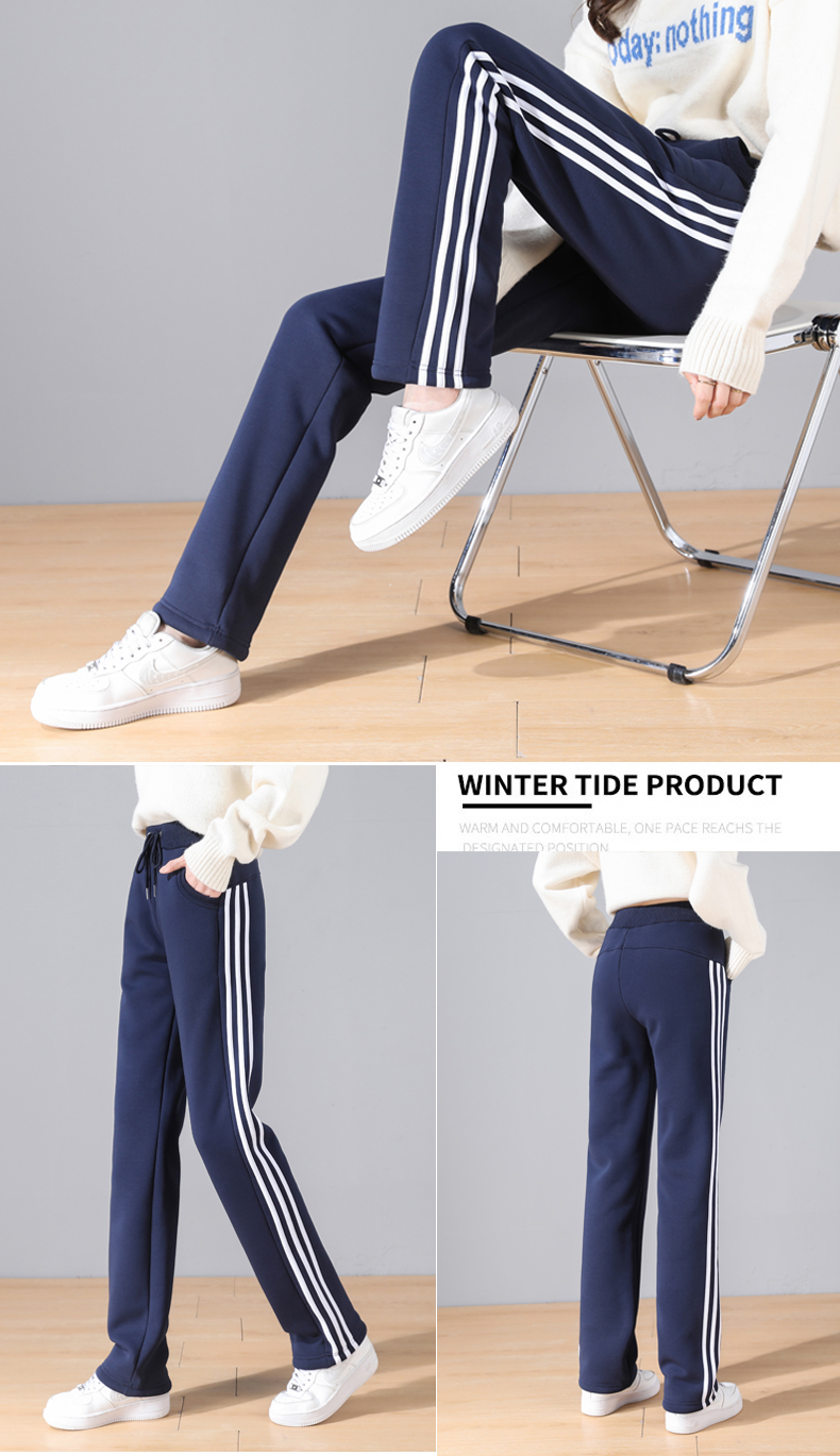 Outerwear autumn and winter straight casual drawstring sports pants for women G32-801014