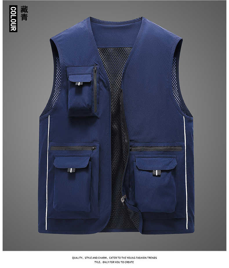 Thin reflective multi-pocket vest H22-22376