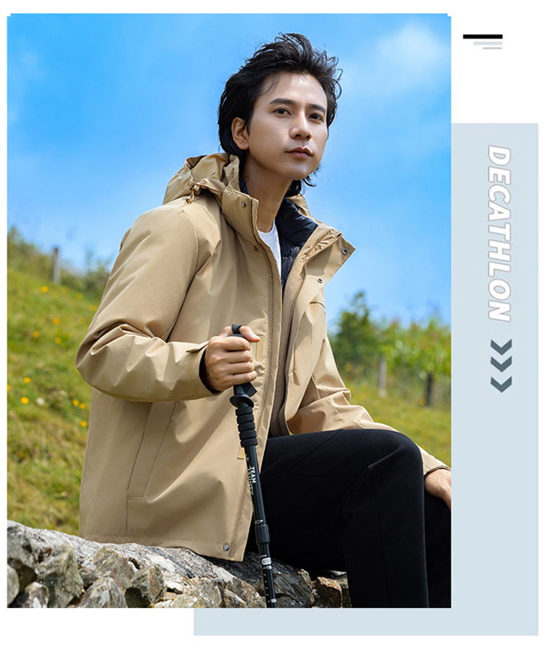 Down liner warm three-in-one jacket for couples KG2-2369 men