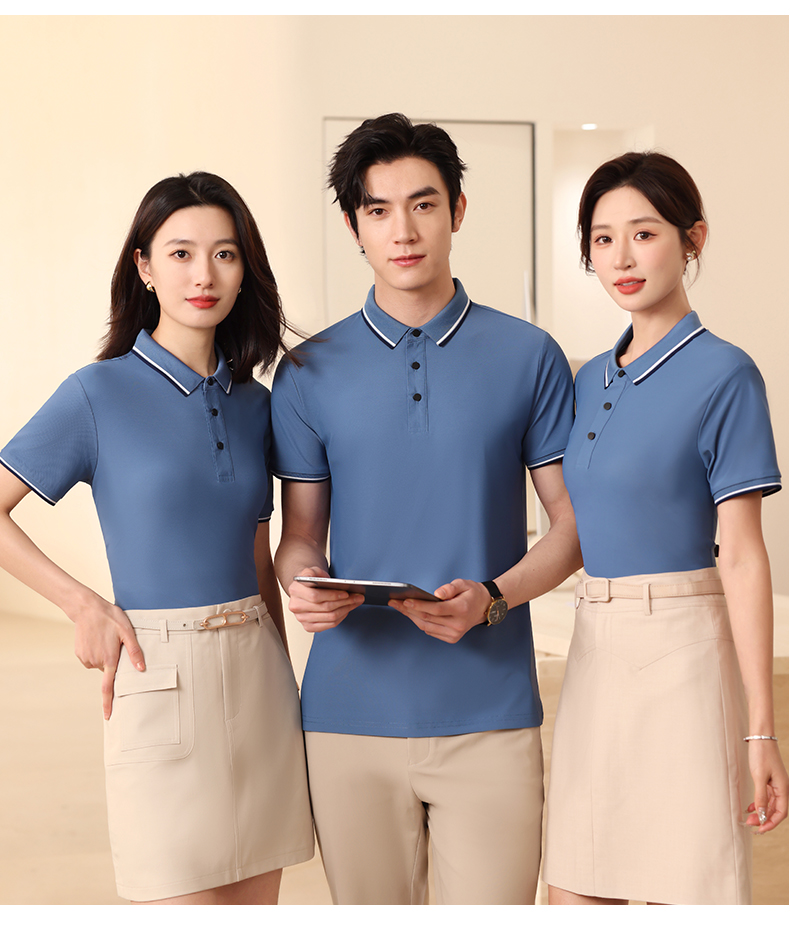 170g Zhengyang series ice silk pique lapel short-sleeved Polo shirt W07-2598