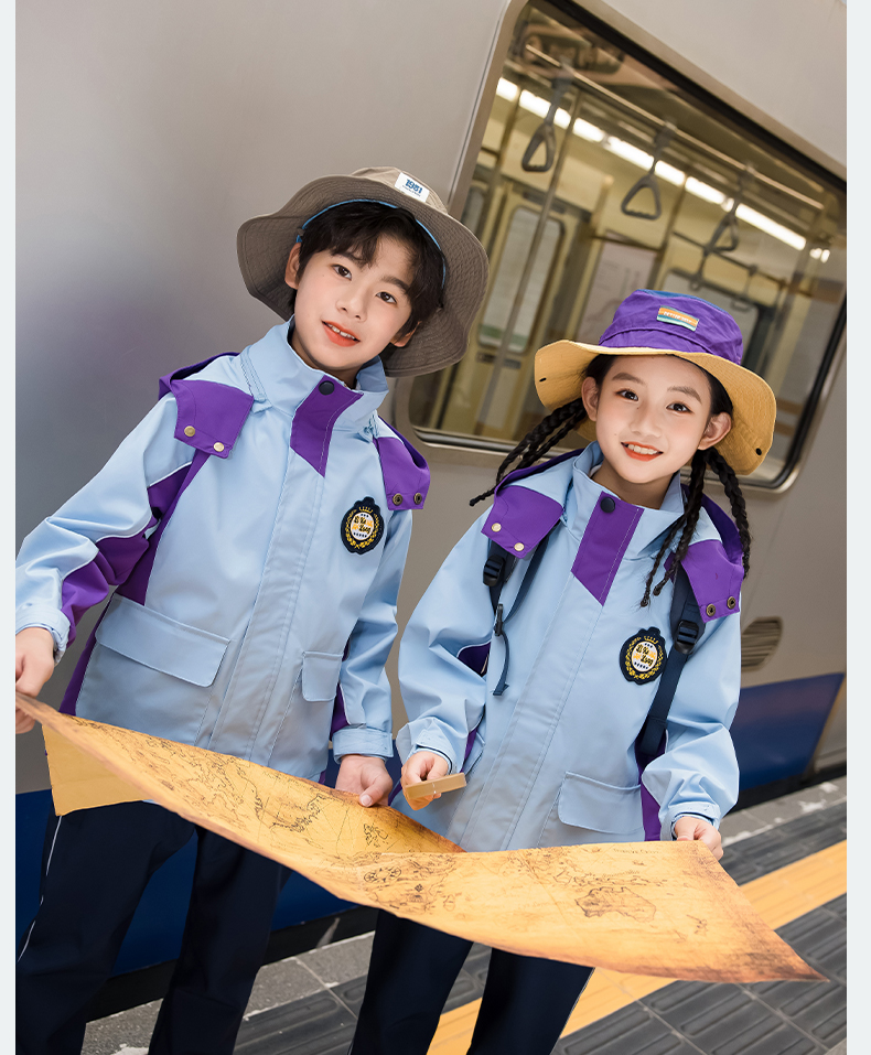 Removable primary and secondary school jacket school uniform suit 455-9511 imitation silk cotton three-piece suit