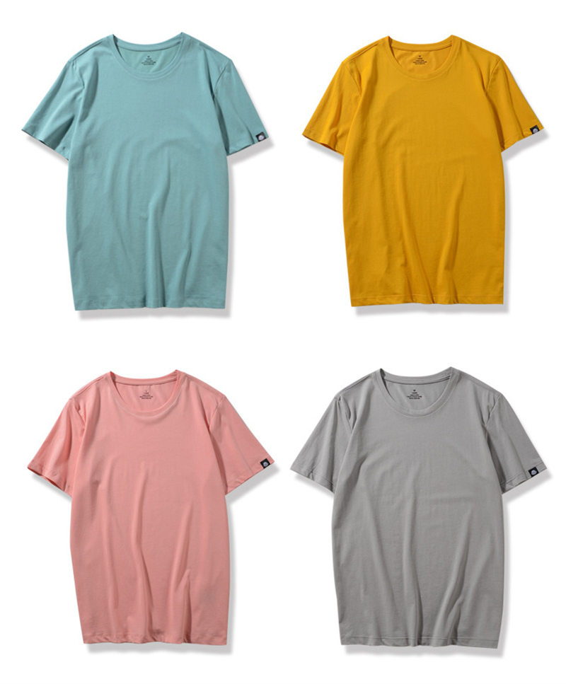 Casual solid color ice silk cotton lycra short-sleeved round neck T-shirt BC10-ice silk cotton lycra