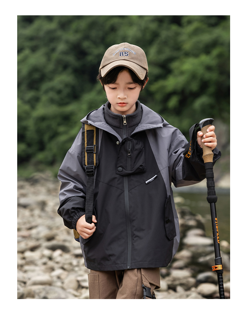 Outdoor polar fleece three-in-one jacket for children 220-BQ1543