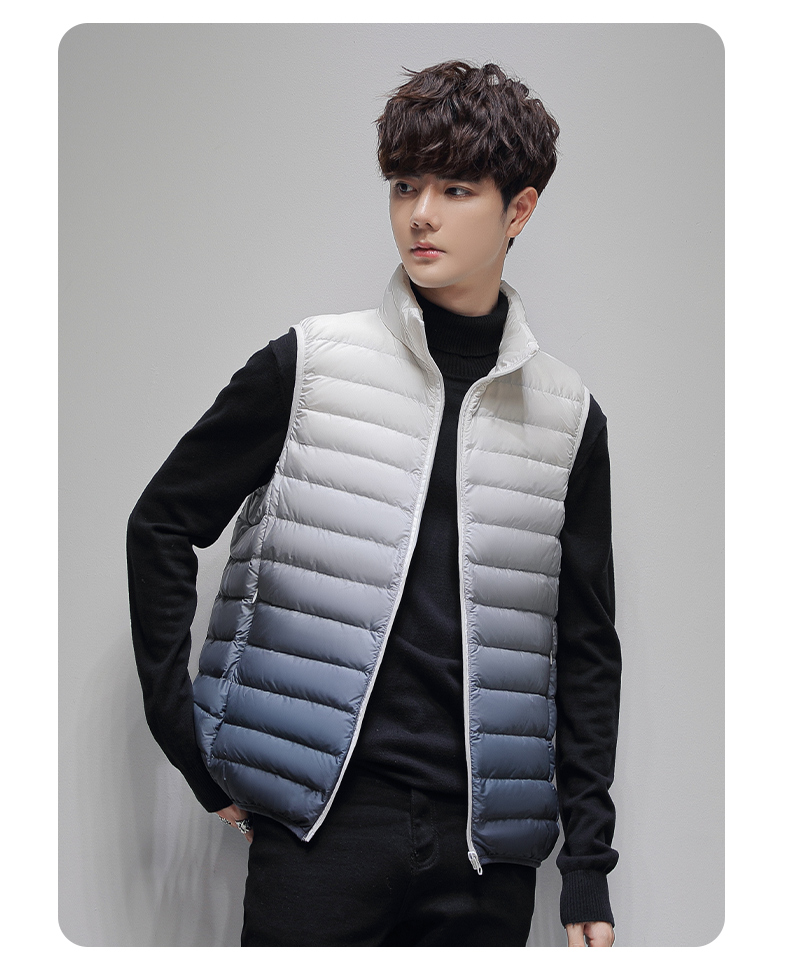 Gradient stand collar down vest KN2-82205