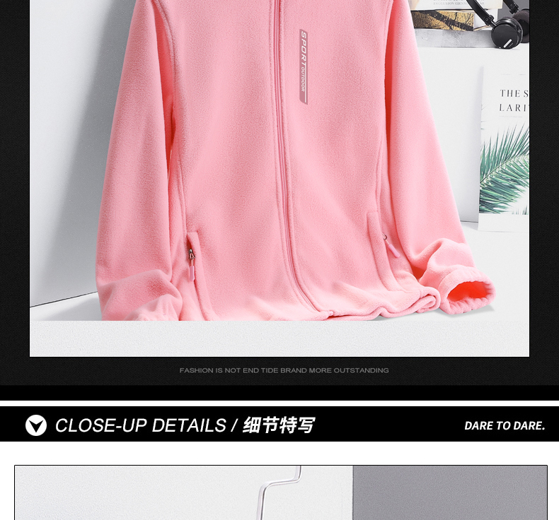 Embroidered fleece warm fleece jacket for women KN1-9166