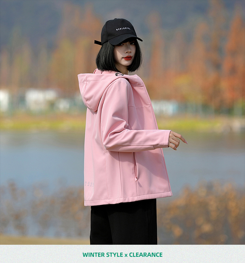 Waterproof single layer fleece soft shell jacket for women KH1-6699