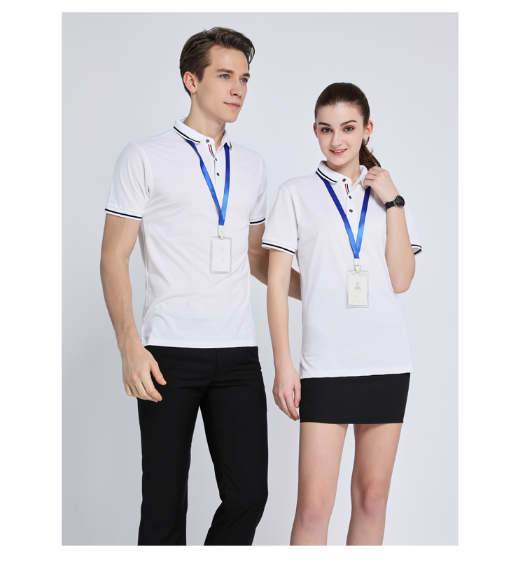 210g ice silk cotton thread solid color short sleeve POLO shirt for men and women GJ2-968