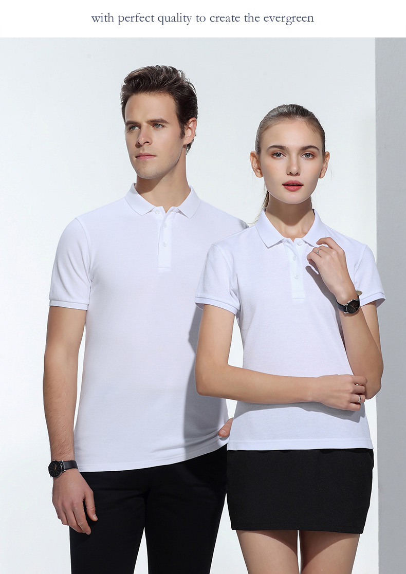 210g 32 count cotton ribbed solid color lapel short sleeve POLO shirt men GT1-2001 men