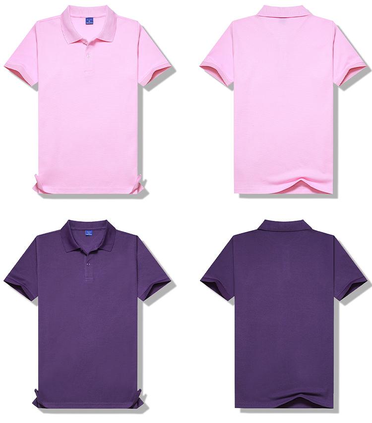 230g cotton double pique lapel short-sleeved POLO shirt universal GJ24-3309