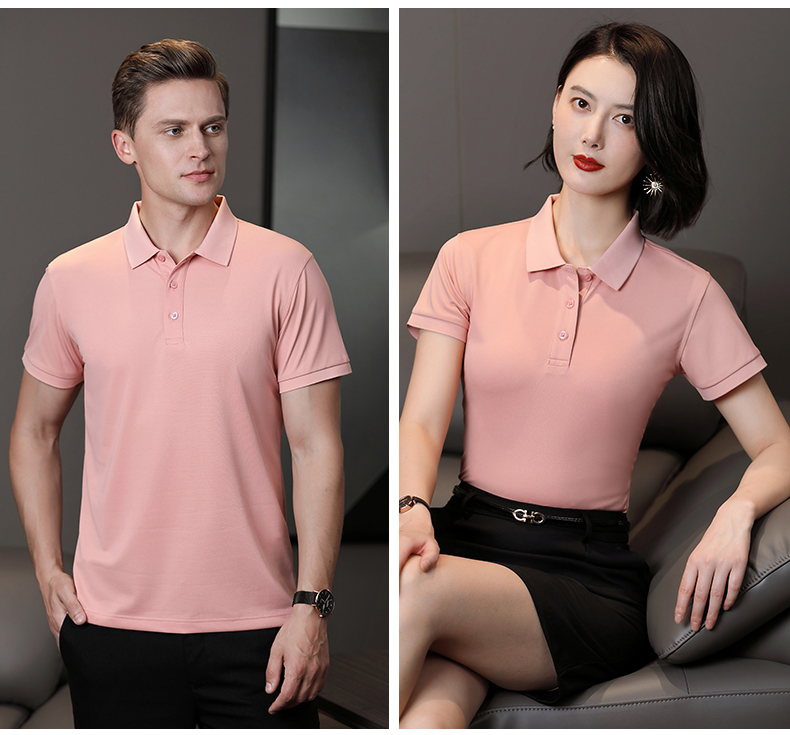 195g 40 count silk cotton solid color lapel short sleeve POLO shirt universal GJ15-6602