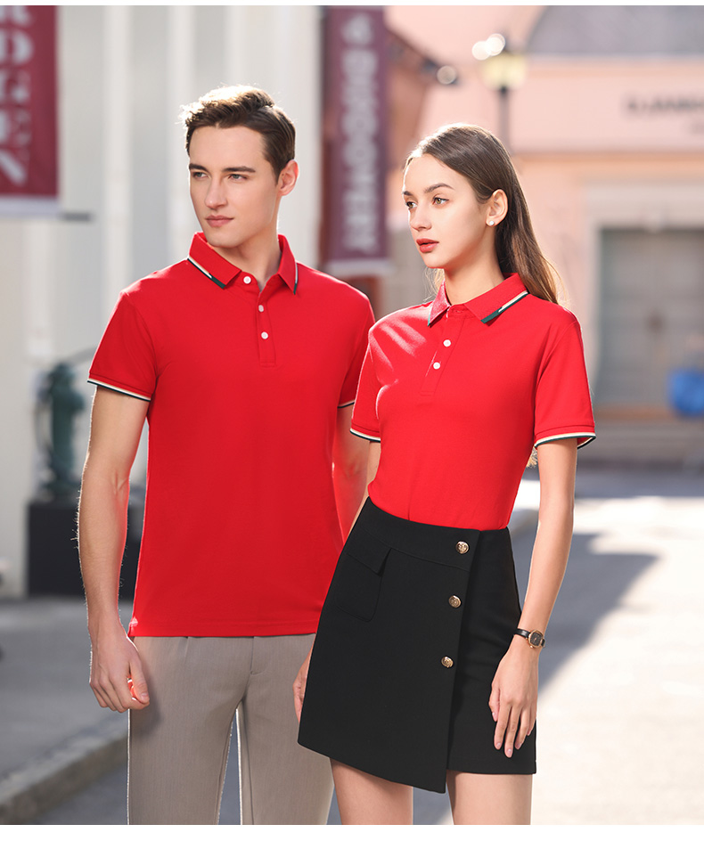 200g 40 solid color business lapel short-sleeved POLO shirt universal GJ20-2329