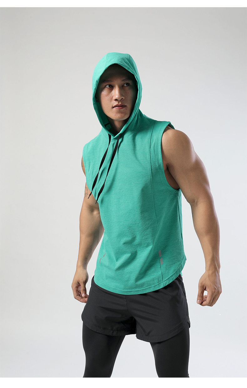 Quick-drying casual sports hooded sleeveless T-shirt GR9-M-19