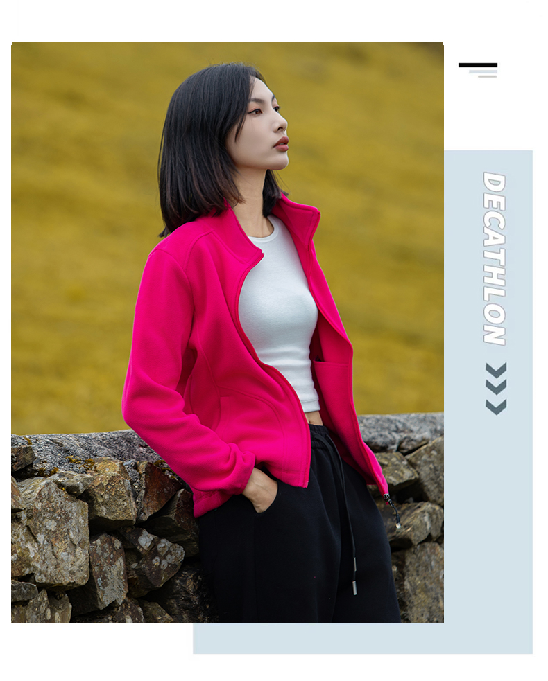 Casual stand collar fleece jacket KG2-3358 for women