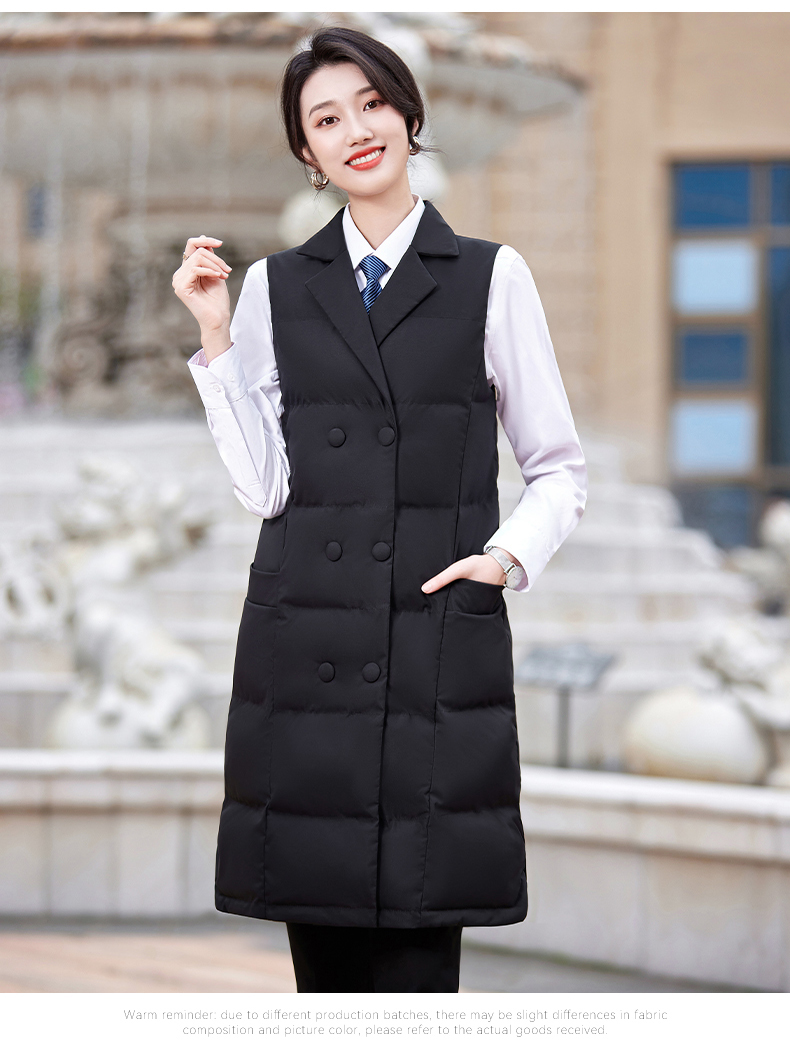 Autumn and winter business sleeveless mid-length cotton coat for women DY7-2322 for women