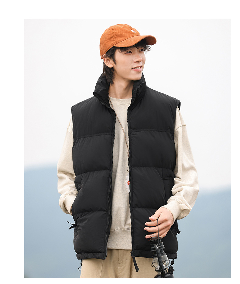 Nylon water-repellent stand-up collar couple down cotton vest KA2-838