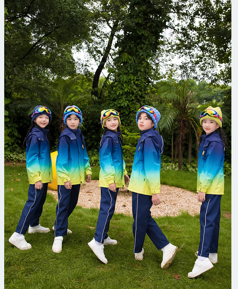 Primary school students jacket uniform suit 455-9398 polar fleece three-piece suit