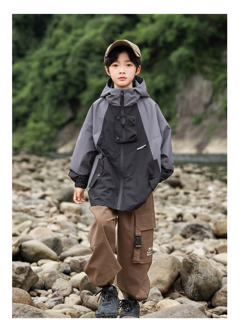 Outdoor polar fleece three-in-one jacket for children 220-BQ1543