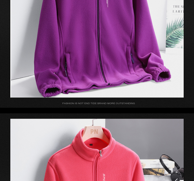 Embroidered fleece warm fleece jacket for women KN1-9166